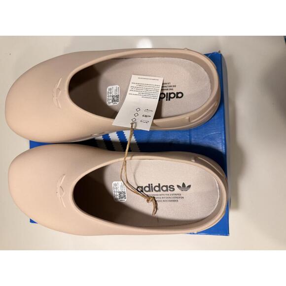 Adidas Adifoam Stan Smith Slip On Mules Clogs Taupe Tan Beige New 9 Women’s - Picture 4 of 5